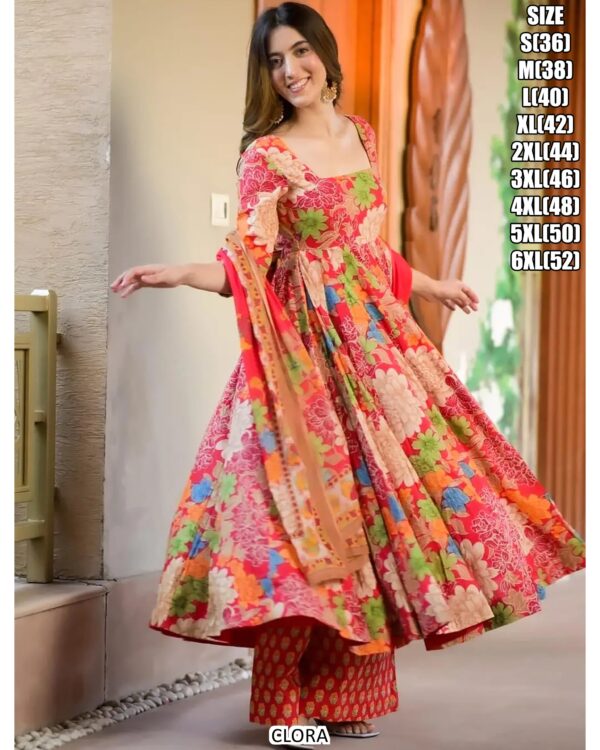 Pure Maslin With Heavy Digital Print & Half Inner - Image 11