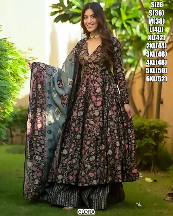 Pure Maslin With Heavy Digital Print & Half Inner - Image 4