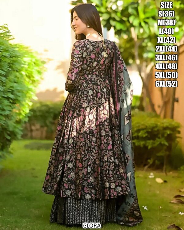 Pure Maslin With Heavy Digital Print & Half Inner - Image 5