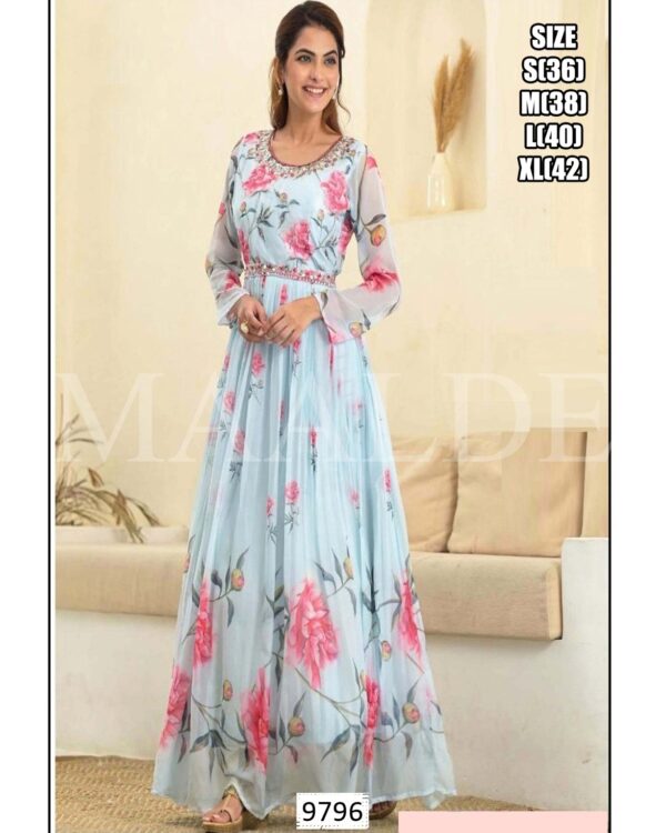 Designer Muslin Handwork Suit - Image 7