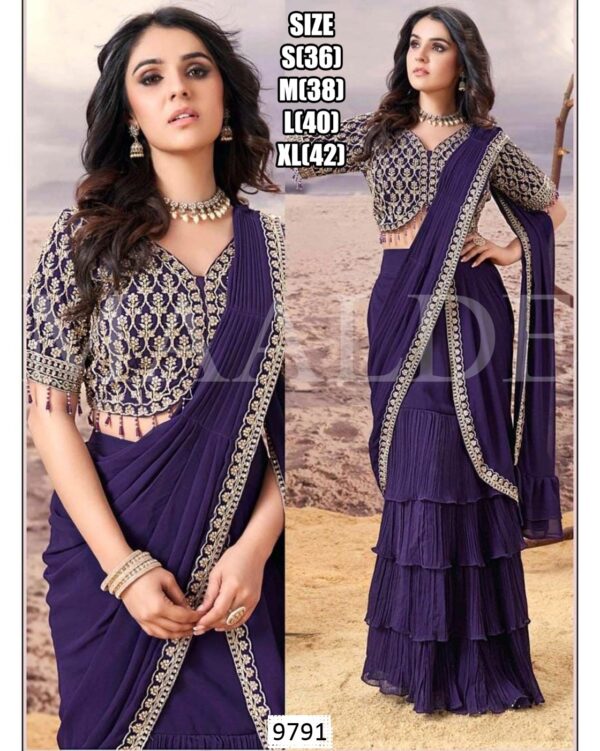 Designer Muslin Handwork Suit - Image 2