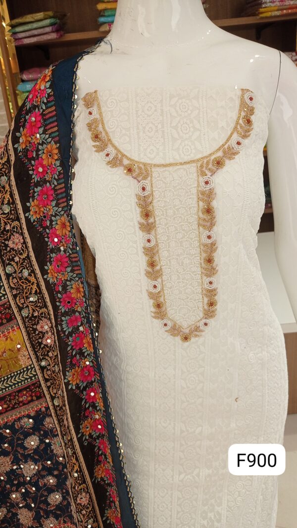 Chikankari Self Embroidered Suit