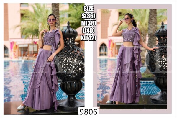 Georgette Crop Top Skirt - Image 3