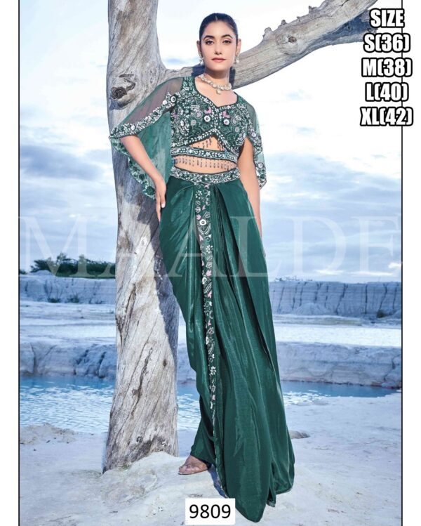 Georgette Crop Top Skirt - Image 5