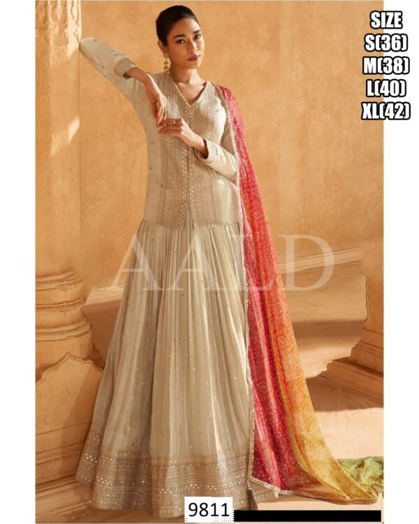 Georgette Crop Top Skirt - Image 7