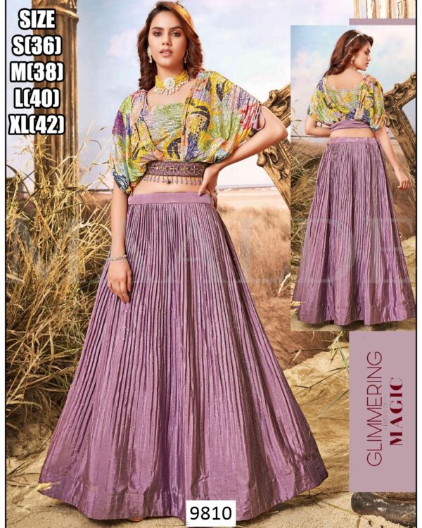Georgette Crop Top Skirt - Image 6