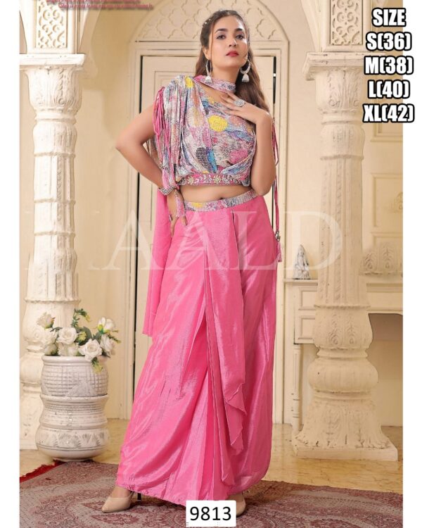 Georgette Crop Top Skirt - Image 9