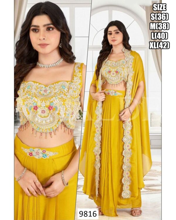 Georgette Crop Top Skirt - Image 12